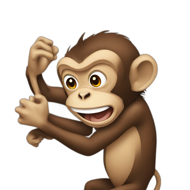 Monkey hitting monkey emoji