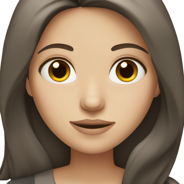 White girl with long dark brown hair  emoji