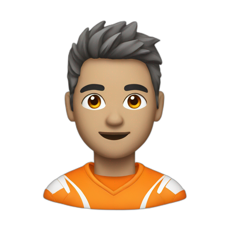 Footballeur loup en orange et noir emoji