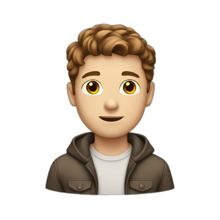 White boy with brown hair  emoji