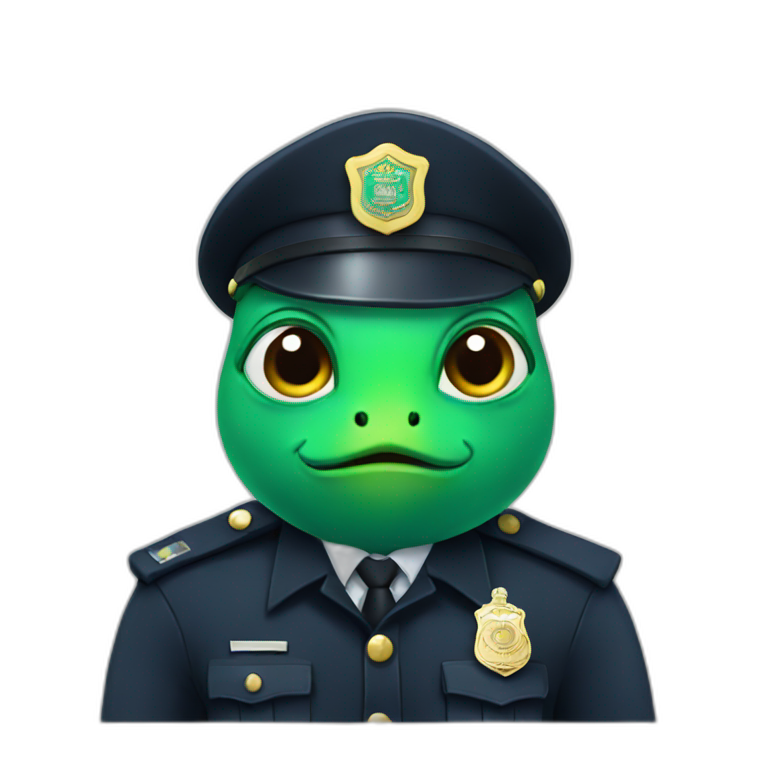 green fish in police uniform emoji