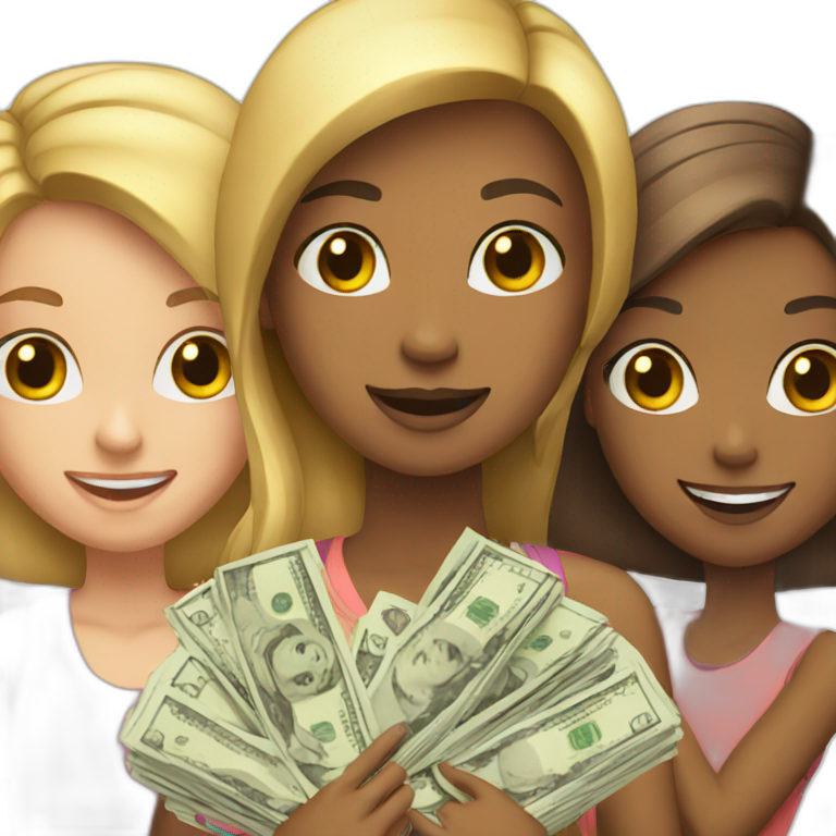 group-of-girls-with-money emoji