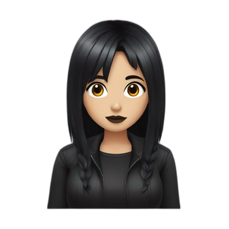 Thicc-goth-girl-with-black-hair-and-brown-eyes emoji
