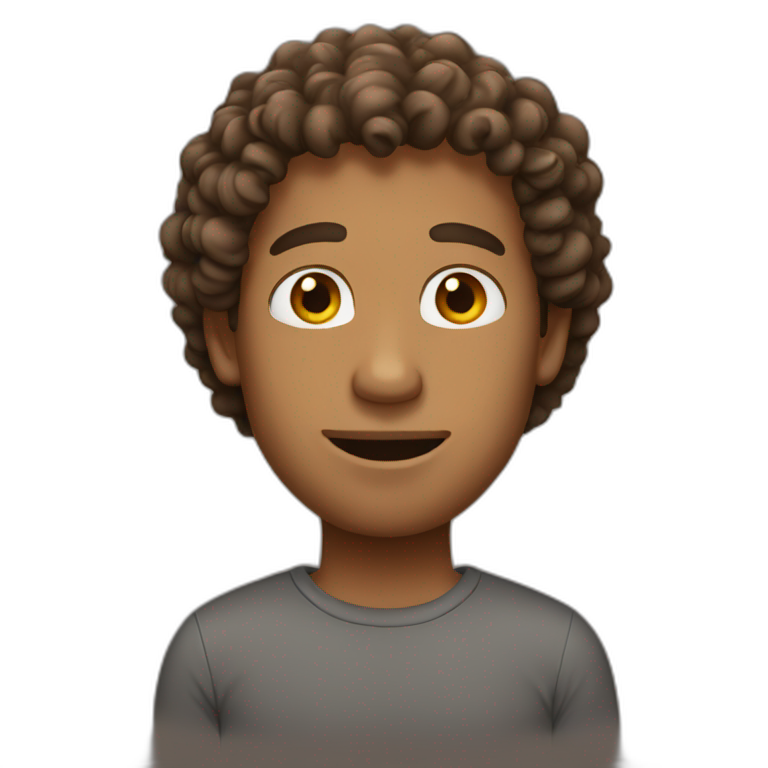 A brown  tall guy with curly hair  emoji