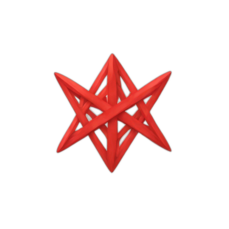 Six pointed red intersecting triangles emoji