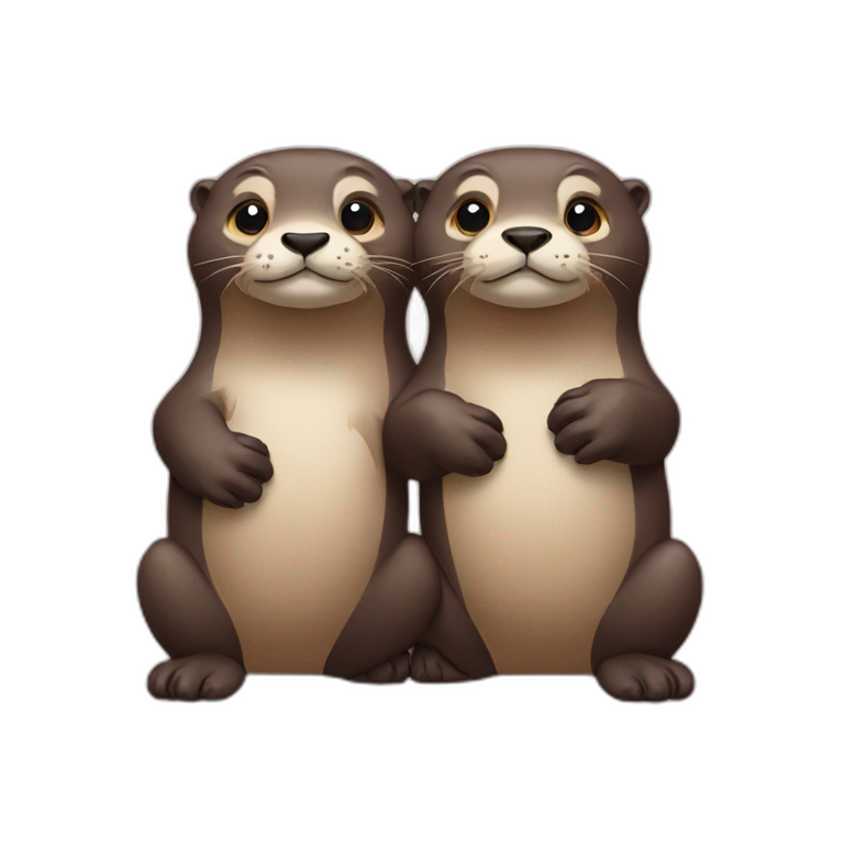 two-otters-holding-paw emoji