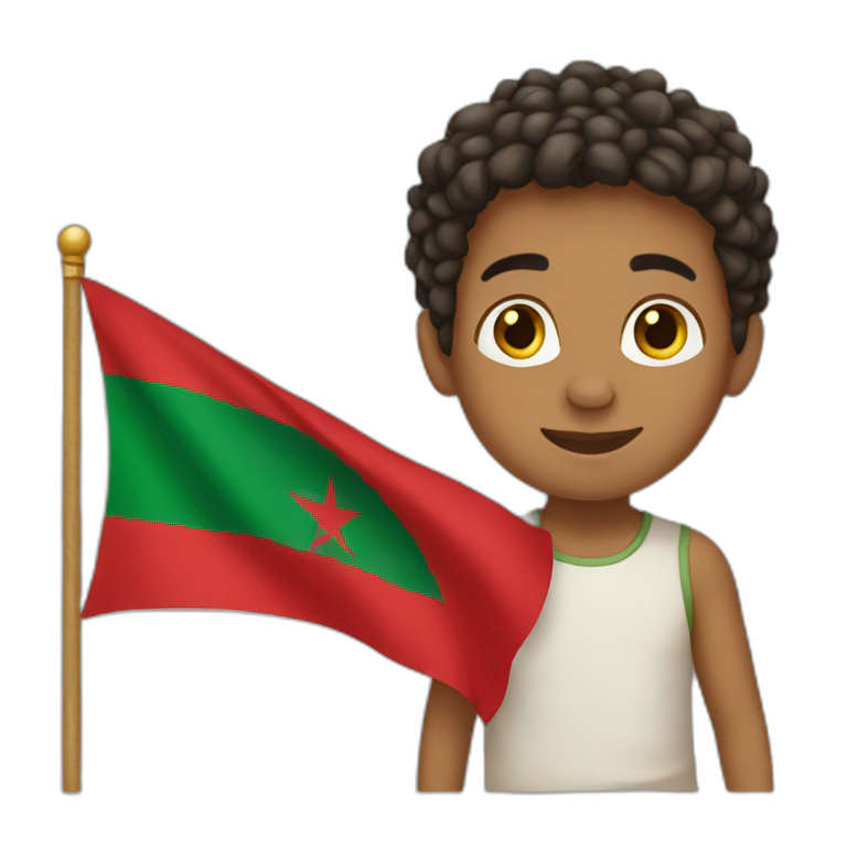 A Boy has a flag From Morocco emoji