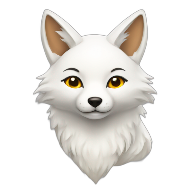 white kitsune fox emoji