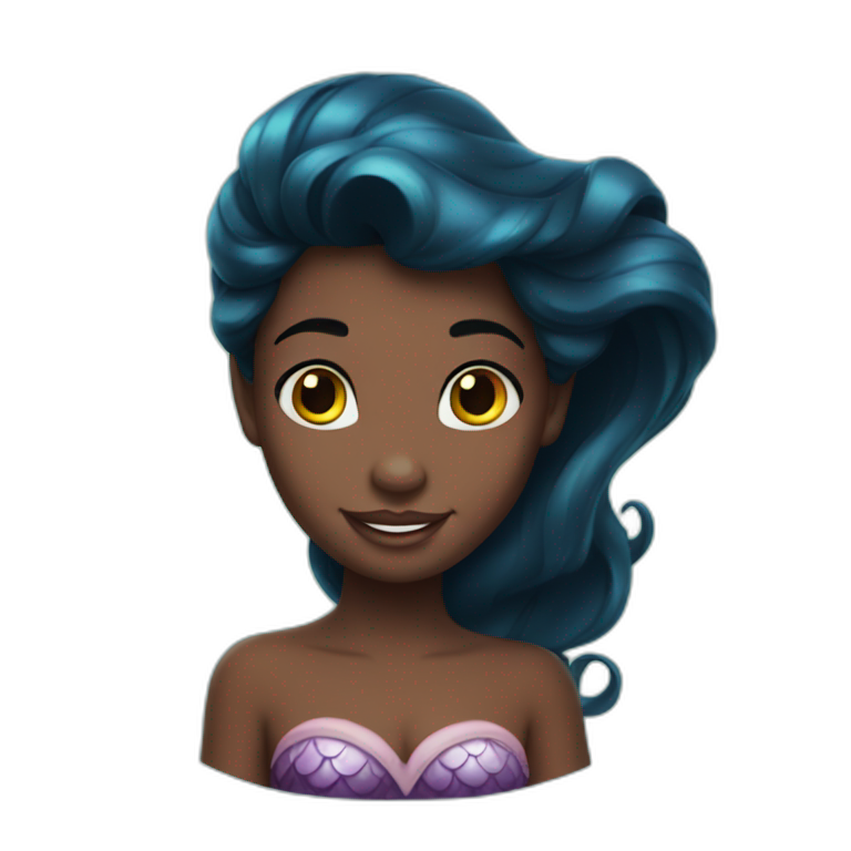 Ariel little mermaid with dark skin emoji