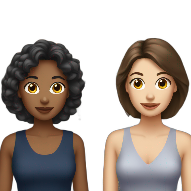 three brunette girls in paris emoji