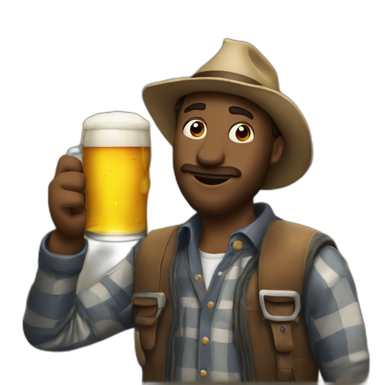 macon drinking a beer emoji