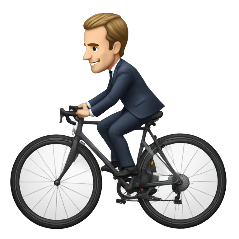 Macron sur velo emoji
