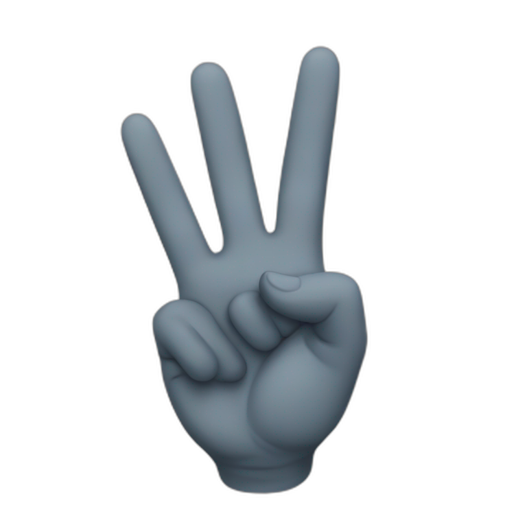 hand peace sign pointing downward emoji