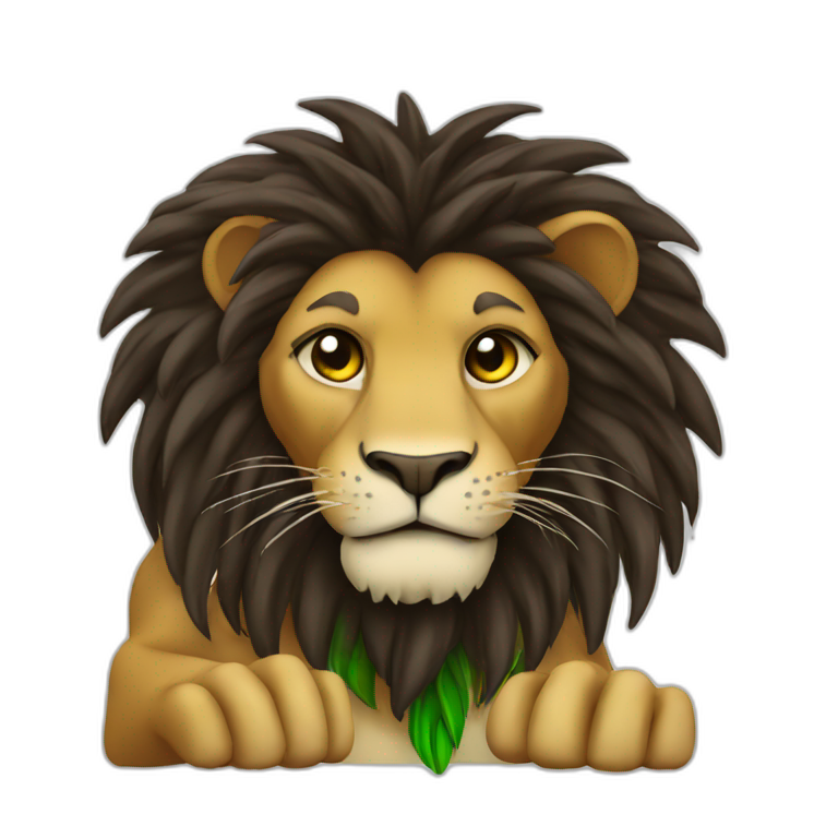 rasta lion with claw giving like emoji