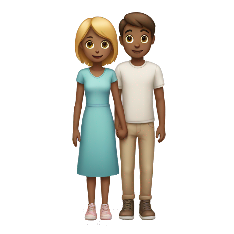 Girl and boy holding hands emoji