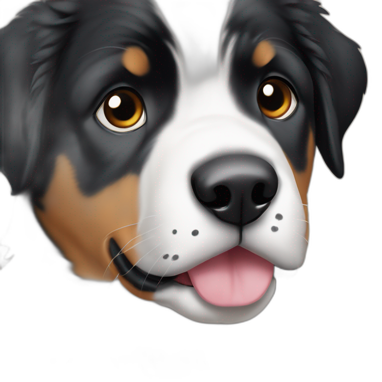 Bernice mountain dog puppy with black dots on snout emoji