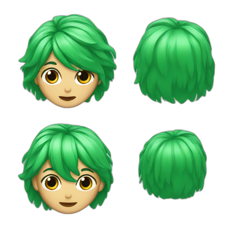 green hair emoji