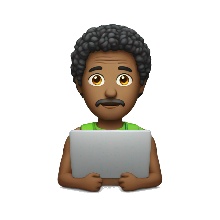 serious man with laptop emoji