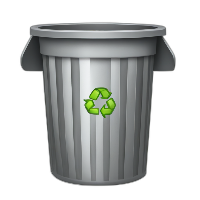 a recyclable trash bin for brains emoji