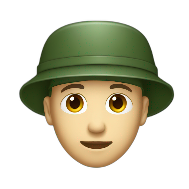 a dark green Military cap emoji