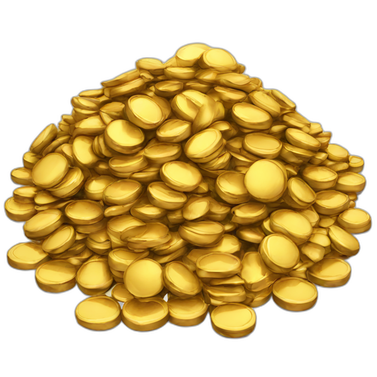A pile of gold emoji