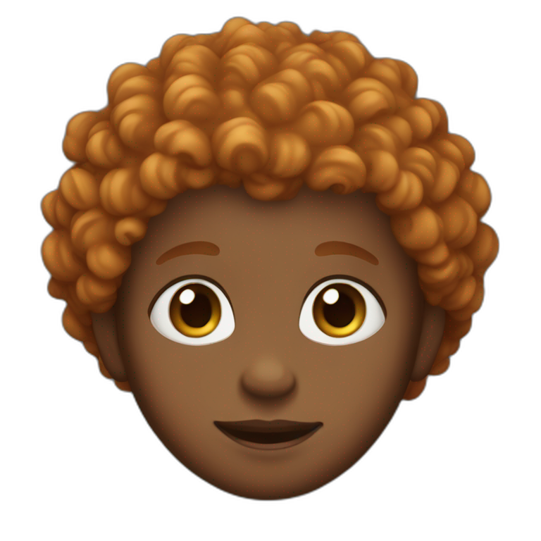 little black boy, blue eyes, ginger curly hair  emoji