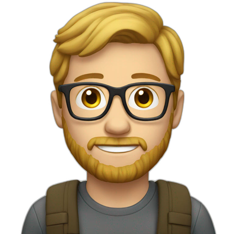 young white man with glasses and beard emoji