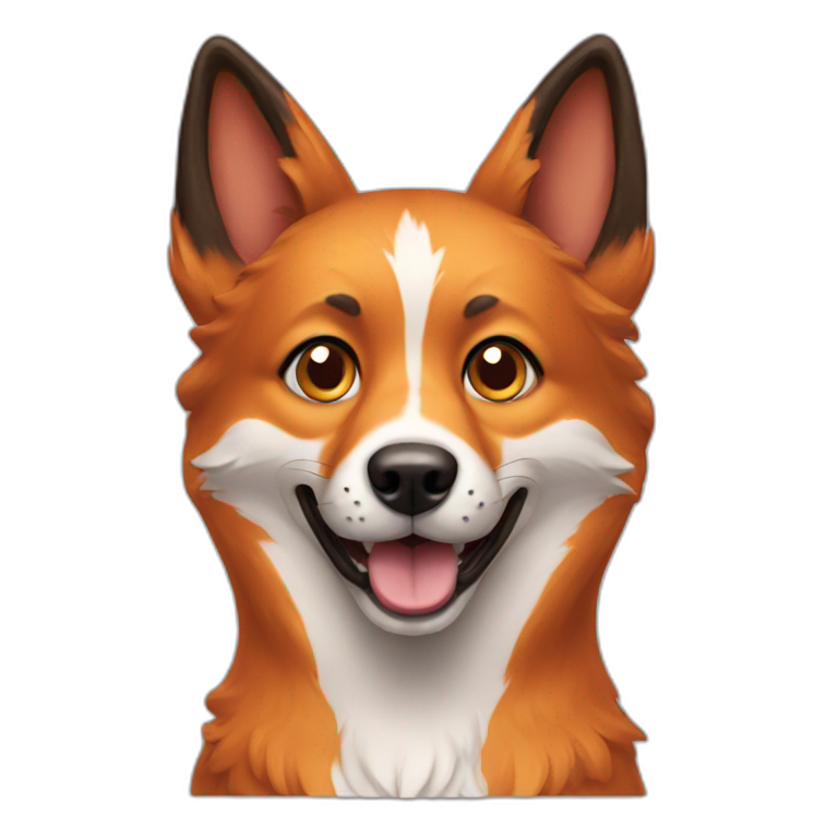 dog that looks like a fox emoji