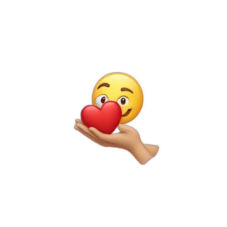Holding heart  emoji