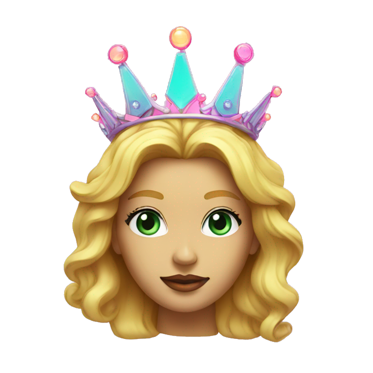 Neon queen crown that says Founder emoji