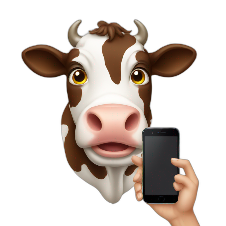 COW USING PHONE  emoji