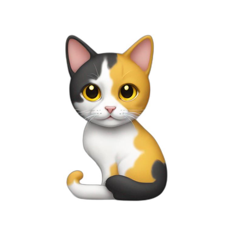 Cat tricolor with yellow spot emoji