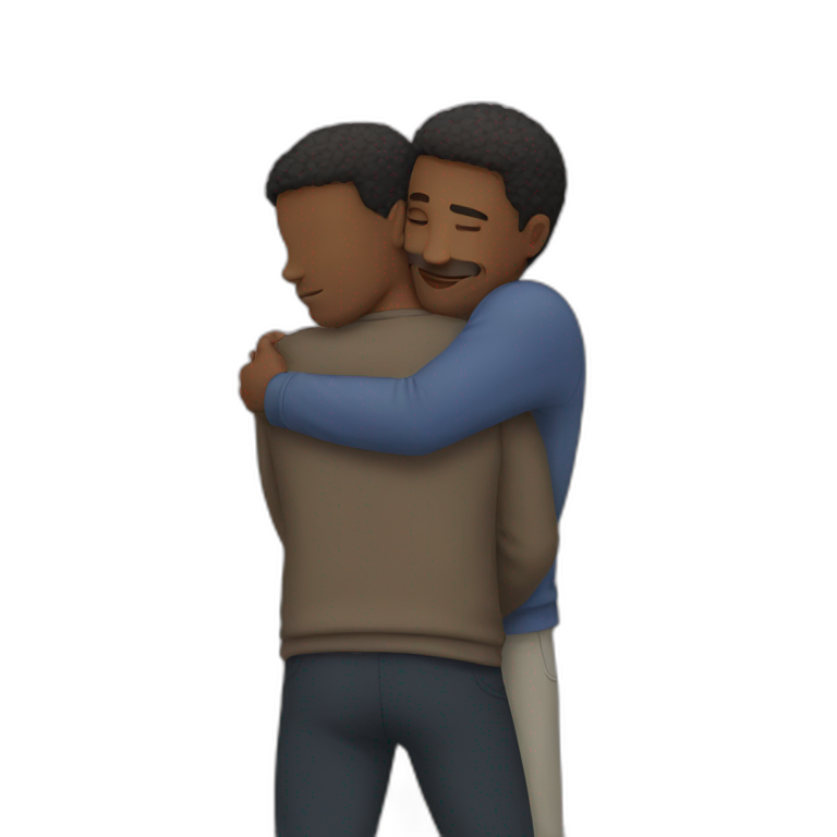 Two men hugging emoji