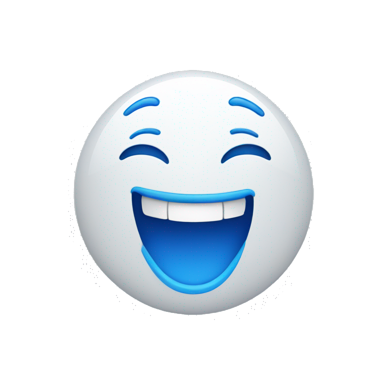 Blue laughing face emoji