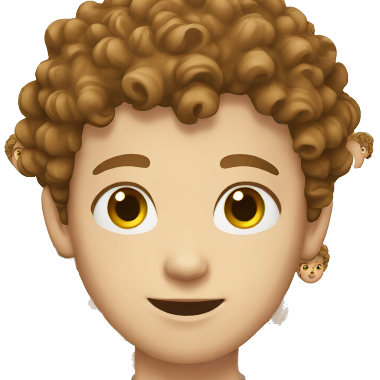 White boy with brown curly hair  emoji