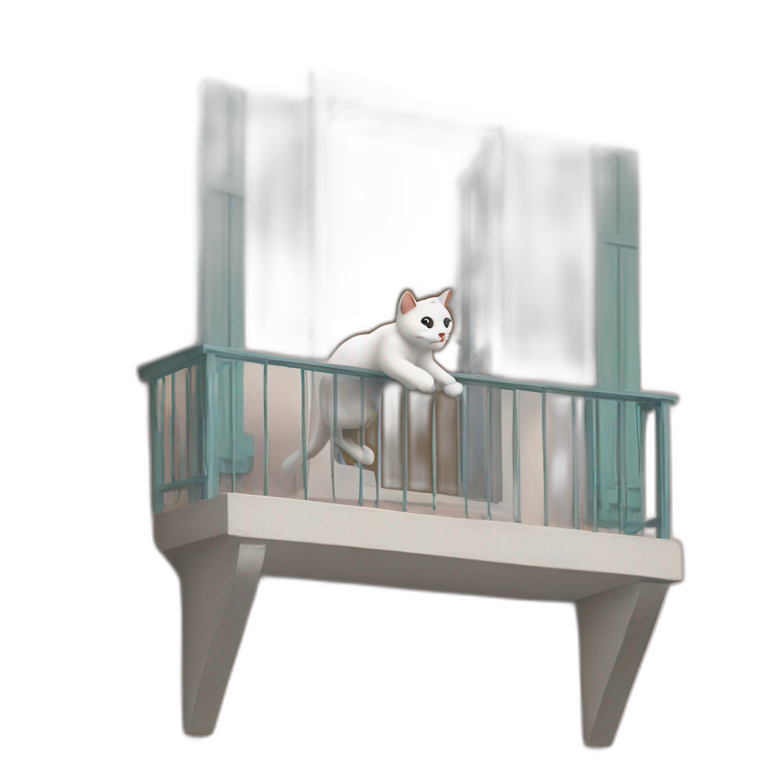 Cat jumping off balcony emoji