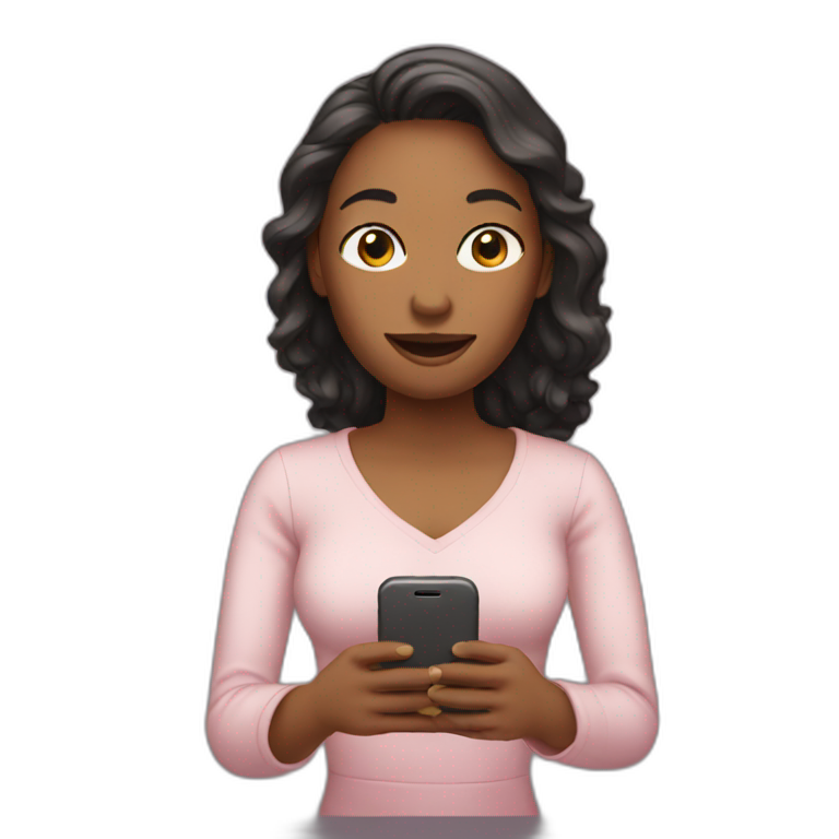 Woman in her phone emoji