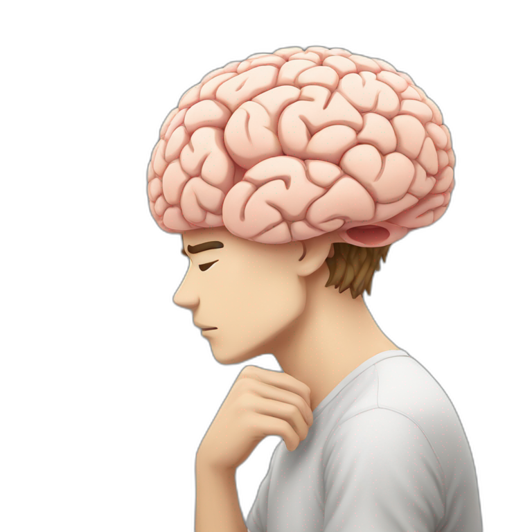 brain thinking hard anime effects emoji