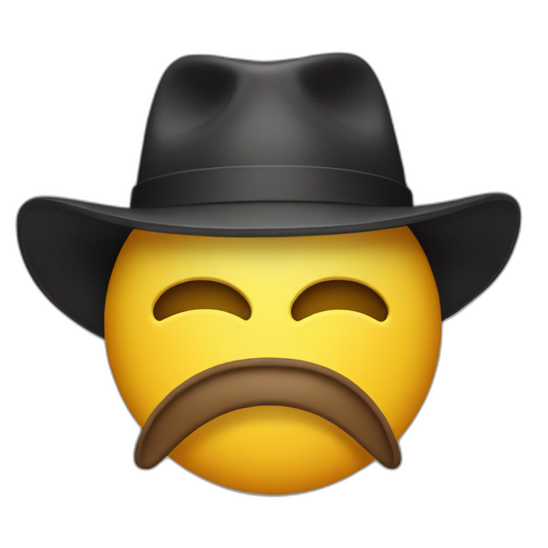 Hat with a mouth emoji