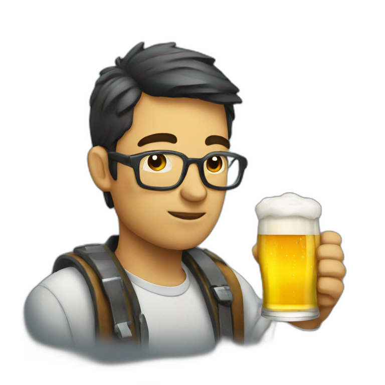 programmer drinking beer emoji