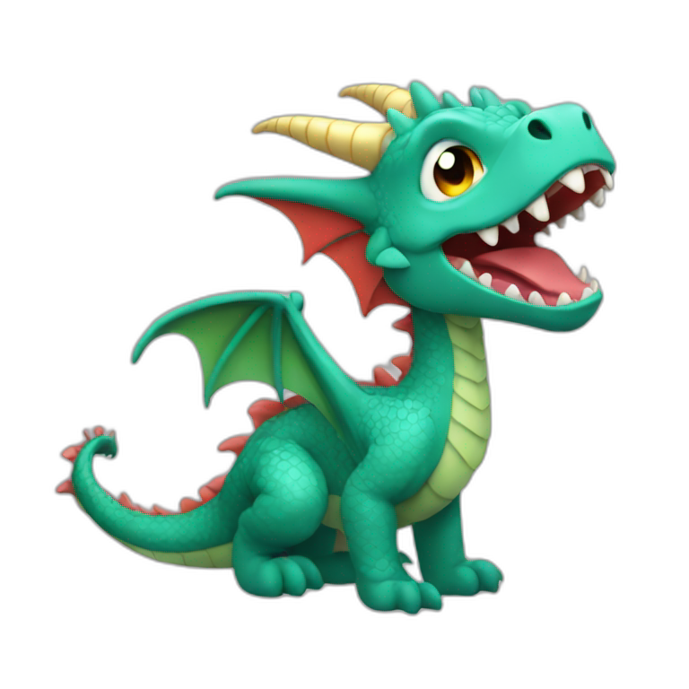 dragon cute music emoji