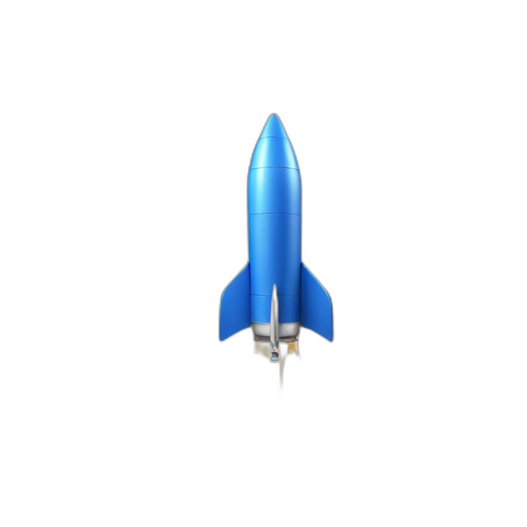 Rocket launching blue emoji