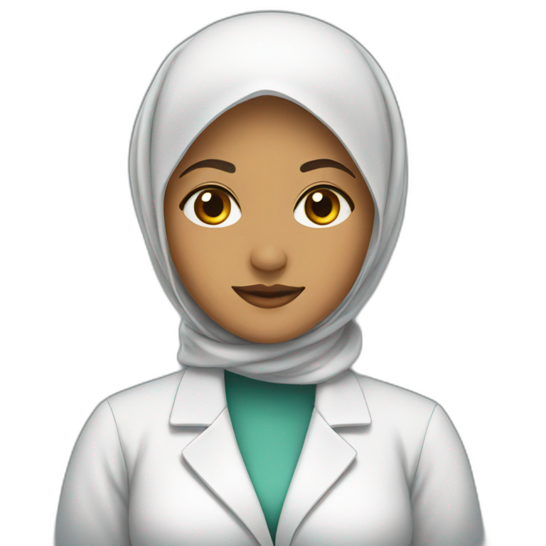 Hijab wearing Woman with lab coat on  emoji