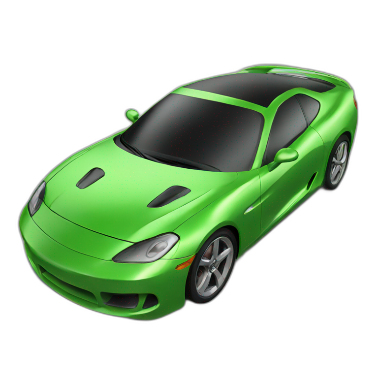 cool car green 3d emoji