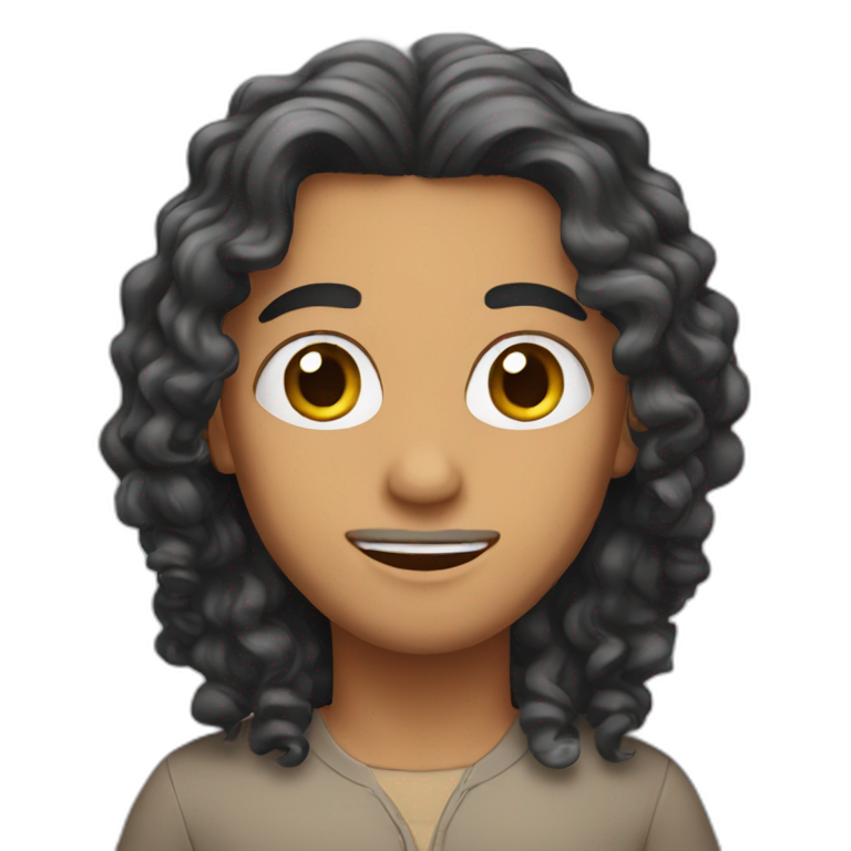 arab with curly long hair emoji