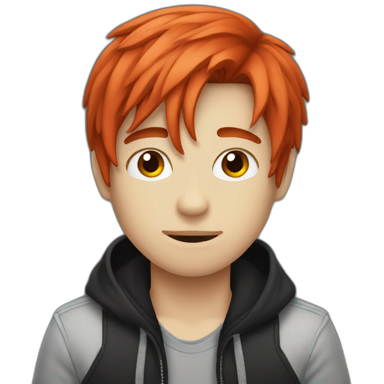 Red haired emo boy emoji