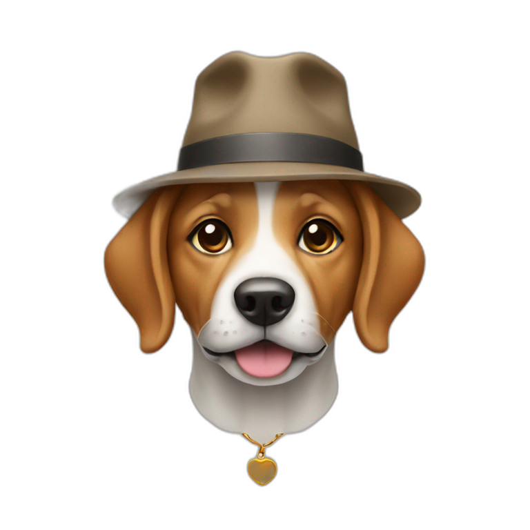 dog wearing a hat emoji