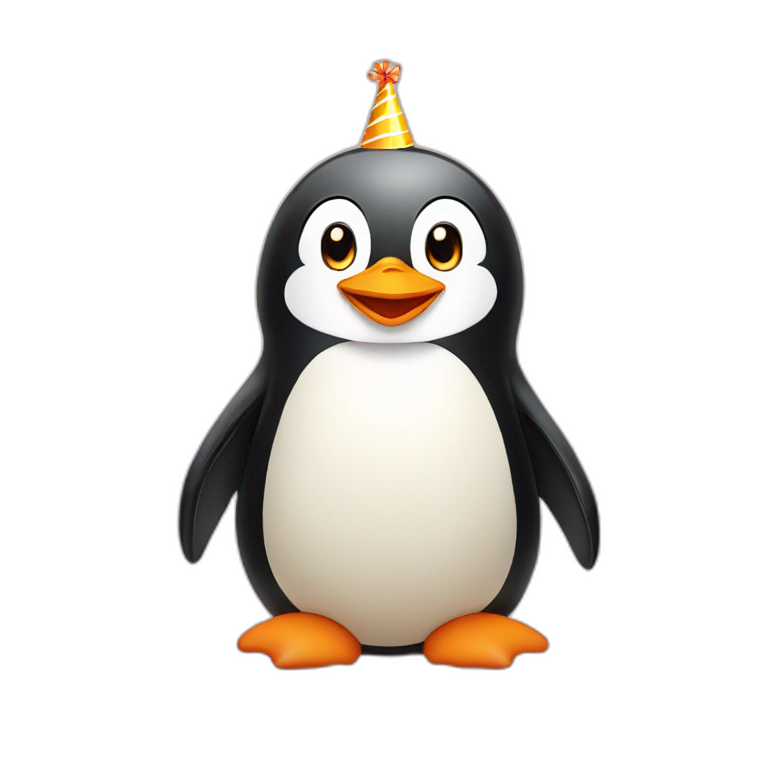 Cute penguin wishing happy Birthday  emoji