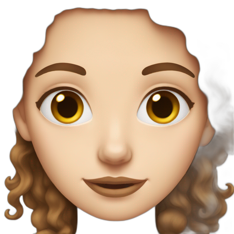 white girl with brown curls and hot choco emoji