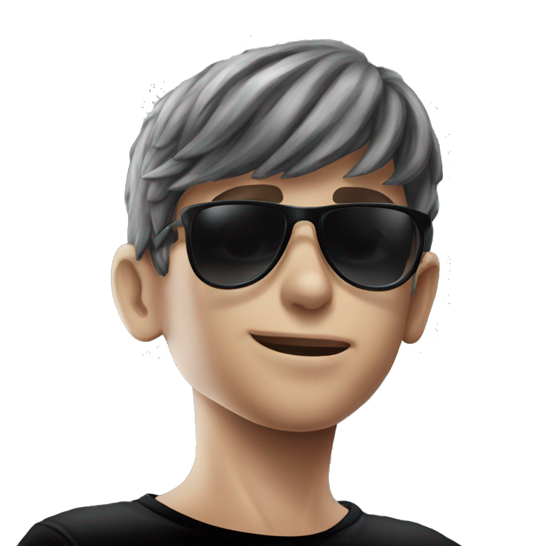 cool guy in black shirt emoji